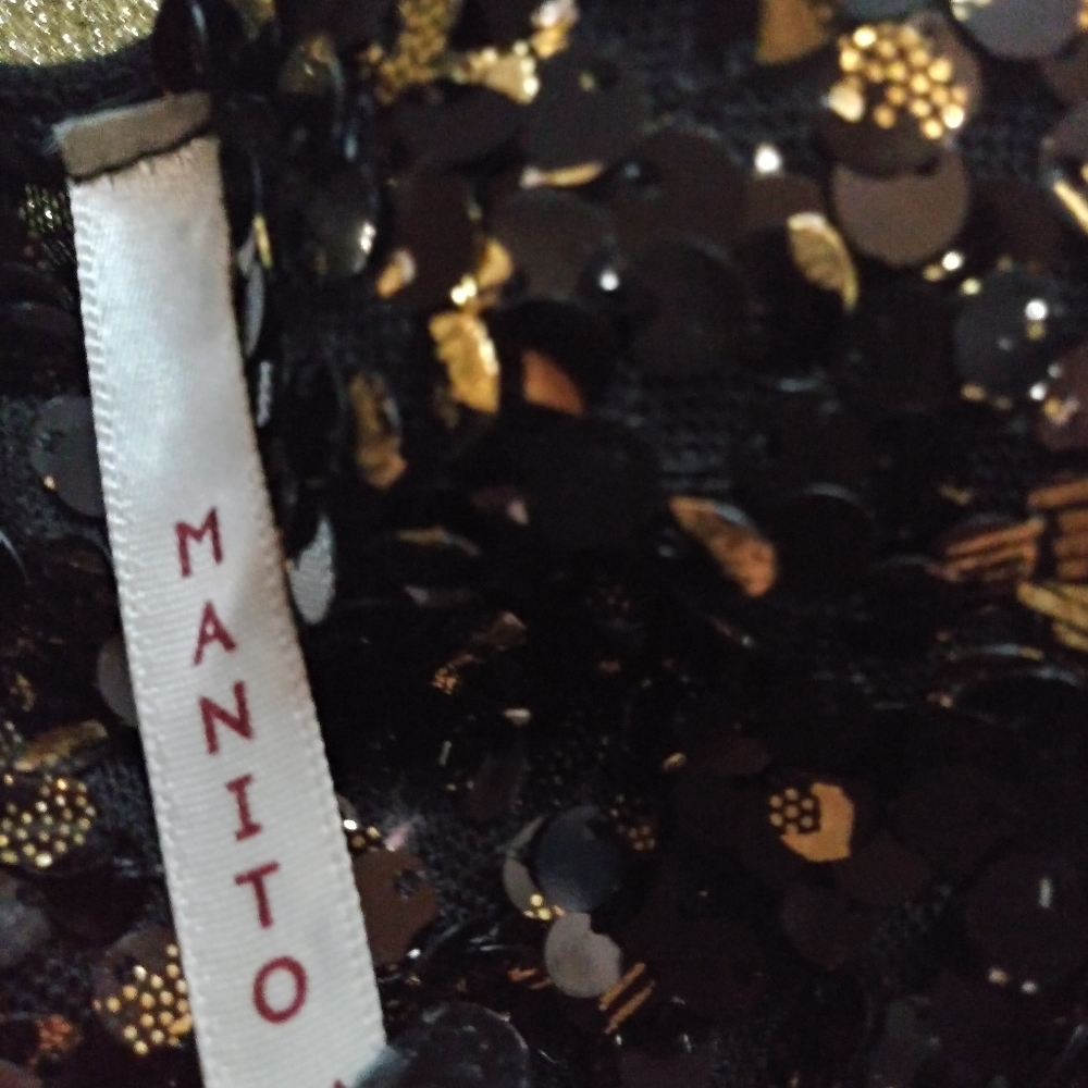 Junior's formal silk dress Gold/black sequence